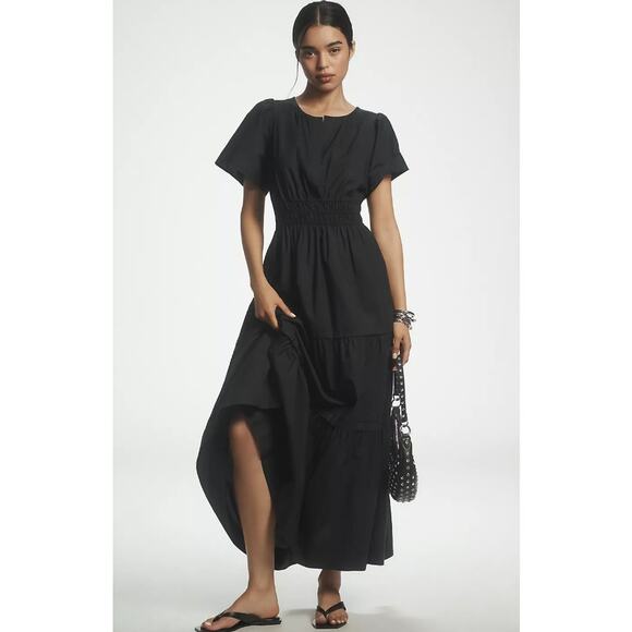 Anthropologie Dresses & Skirts - Anthropologie Maeve Poplin Cotton Somerset Maxi Dress Black Size Large